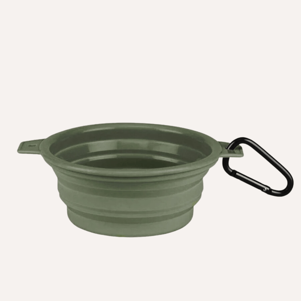 Travel-Collapsible-Pet-Bowl-with-Clip-olive