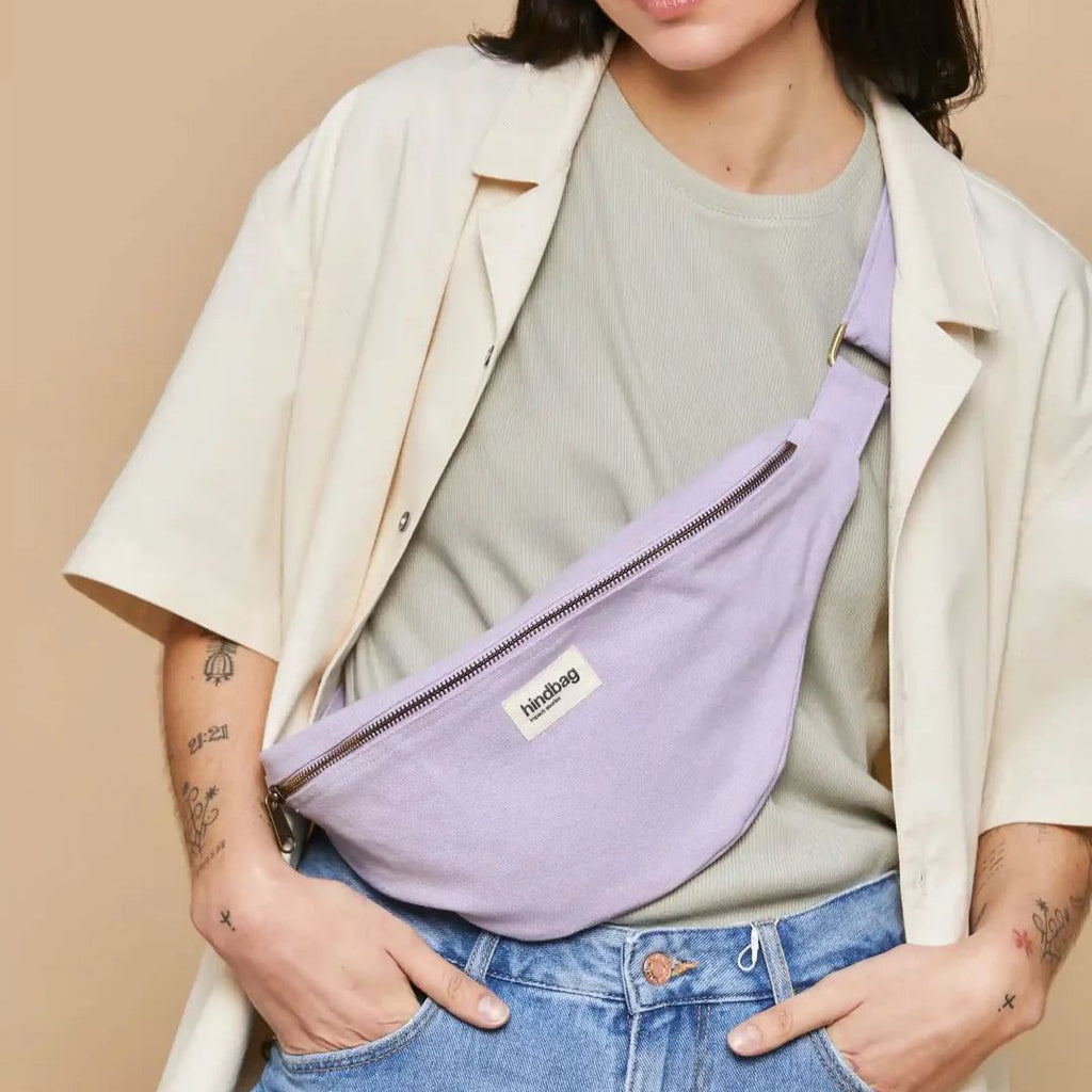 Unisex-Cross-Body-Bag-in-Lilac-by-Hindbag-2 Perfect gift idea for men and women. Gift idea boyfriends. Gift idea for fathers.